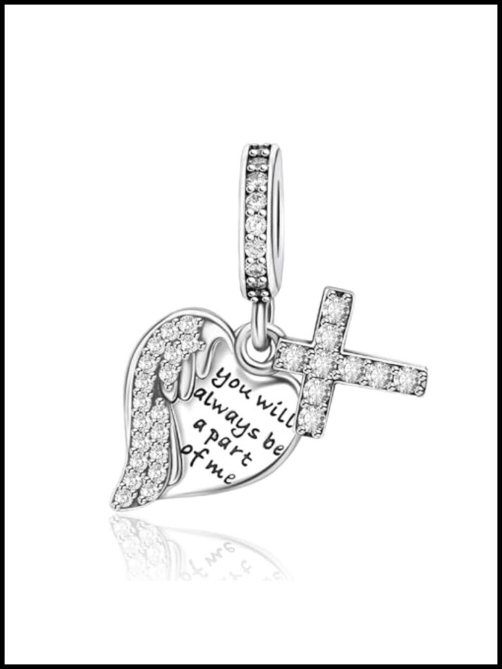 925 Sterling Silver Heart Charm Bead for Charm Bracelet DIY Jewelry Making